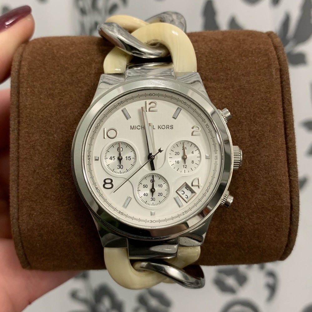 Michael Kors Ivory Chain-Link Watch